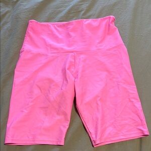 Onzie Pink Bike Shorts High-Waisted Stretch
